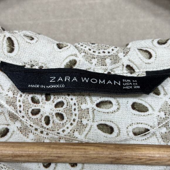 Zara Woman Eyelet Lace Dress Medium Romantic Chic Boho Indie Retro Parisian - Picture 3 of 7